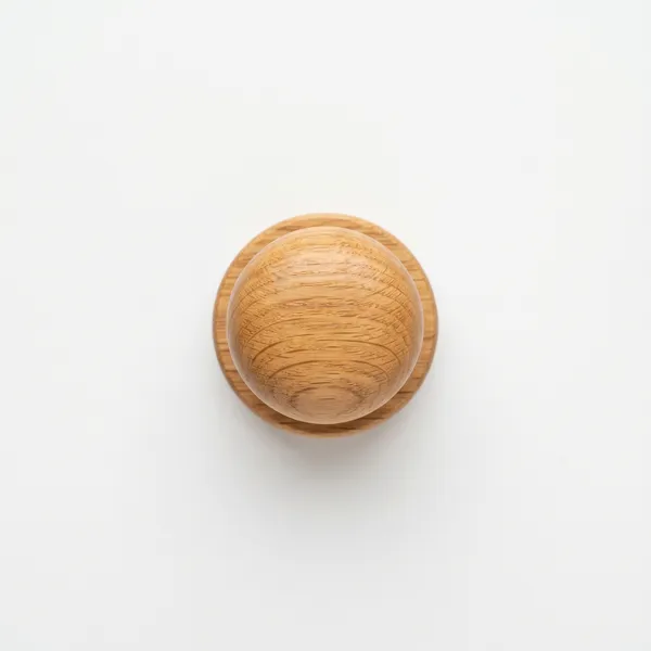 Solid Oak Drawer Knob, Round