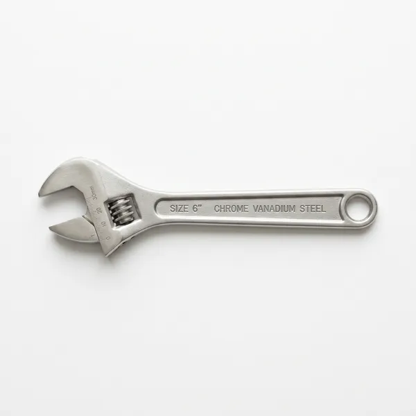6" Adjustable Wrench, Brushed Steel